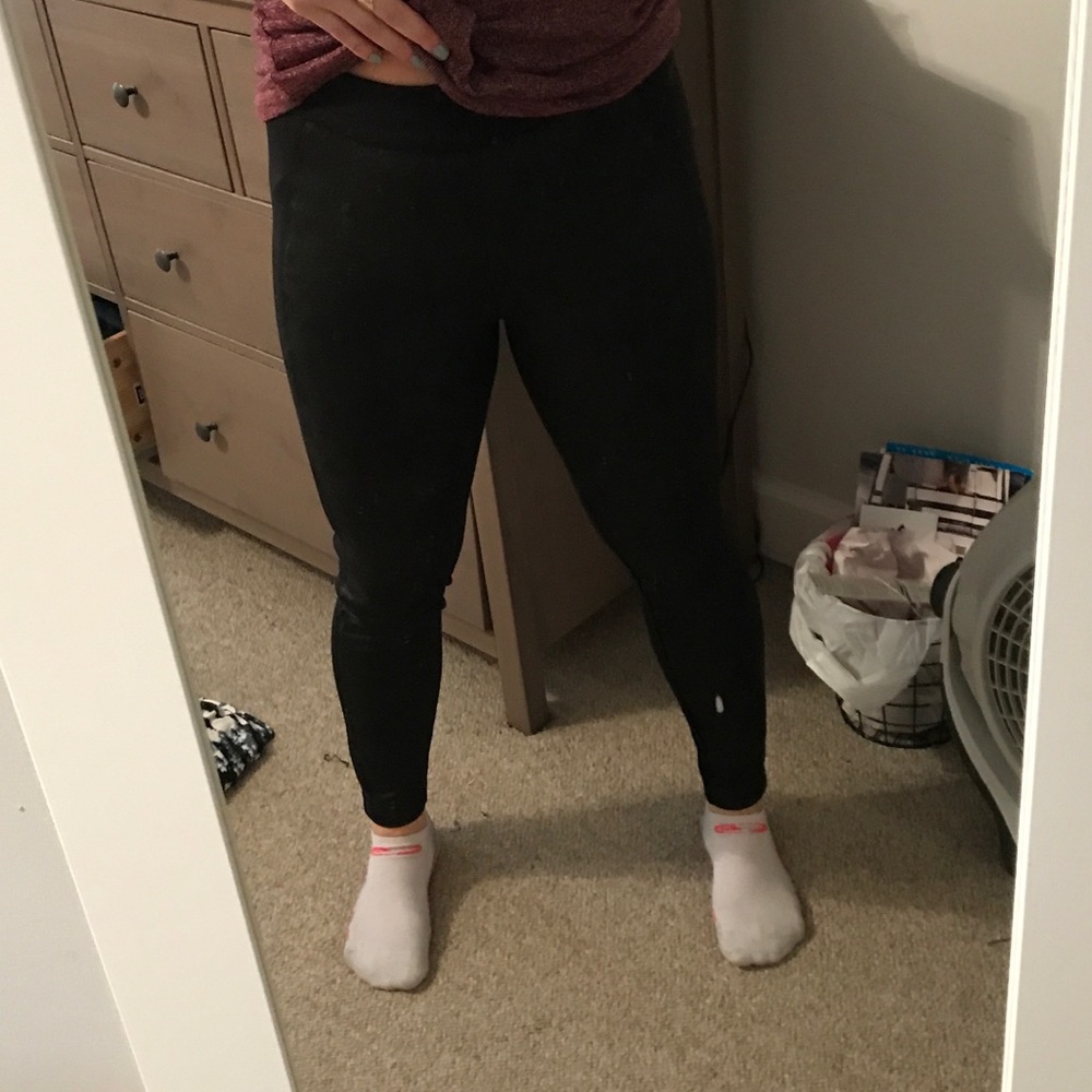 Black pleather leggings